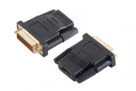 Com Hdmi-plug/dvi-jack - Hdmi Connector 19 Pin - Dvi-d Connector 24+1 Pin Angle Adapter