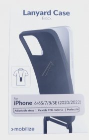 Mobilize Leather Bag Gsm - 28198 Mobilize Lanyard Gelly Lanyard Case For Apple Iphone 6-6s-7-8-se (2020-2022) Black