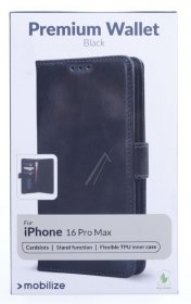 Mobilize Leather Bag Gsm - 29731 Mobilize Premium Gelly Wallet Book Case Apple Iphone 16 Pro Max Black