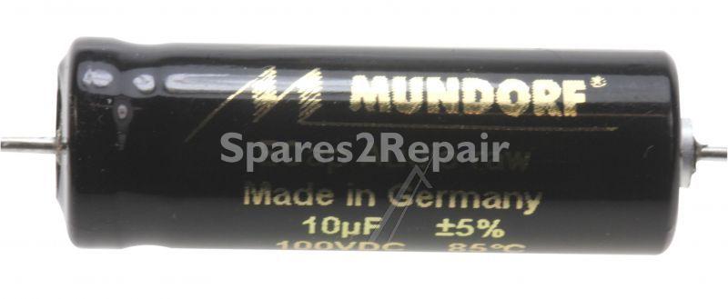 Mundorf 100v Axial Electrolytic 85 Deg - 10uf-100v Audio Elcap Axial 85° 10x30mm Bipolar Raw