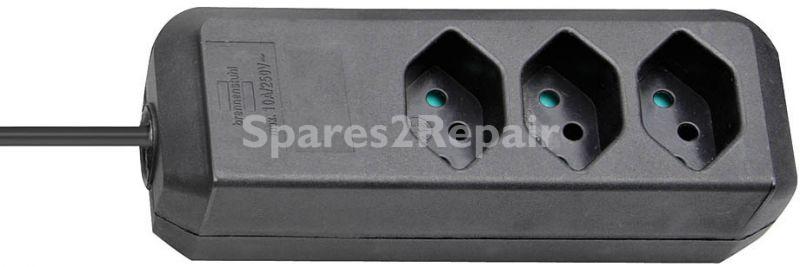 Brennenstuhl Three-way Trailing Socket - Eco-line Steckdosenleiste 3-fach Schwarz 2m *ch*