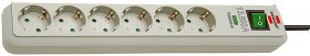 Brennenstuhl Overvoltage Protection Trailing Socket 6-way - Eco-line 13.500a Overvoltage Protection Trailing Socket 6-way,light Grey 1,5m