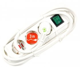 BRENNENSTUHL Three-way Plug Adaptor ECO-LINE TRAILING SOCKET WITH SWITCH WHITE 3M ( PLUG)