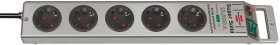 Brennenstuhl Overvoltage Protection Trailing Socket 5-way - Super-solid 13.500a Overvoltage Protection Trailing Socket 5-way, Silver, 2,5m