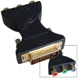 Dvi-plug/rgb-socket - Adaptor, Dvi-i Plug (24+5) - 3x Phono ( Adaptable For Rca ) Socket