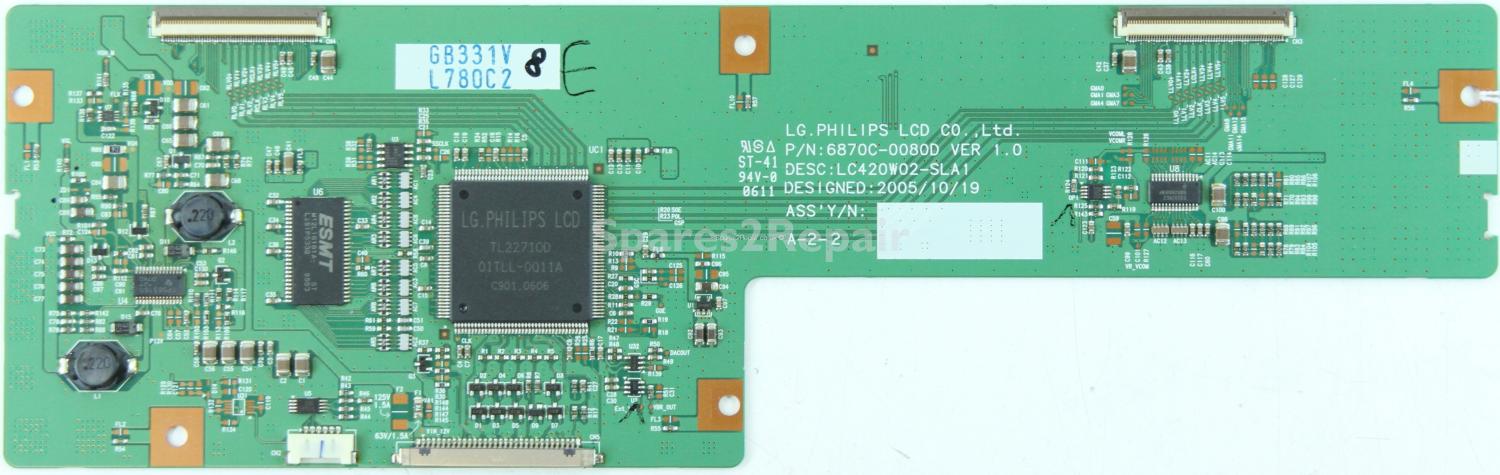 Philips 42PF5421/10 - LVDS - 6870C-0080D VER 1.0 - 6871L-0780C - LC420W02-SLA1